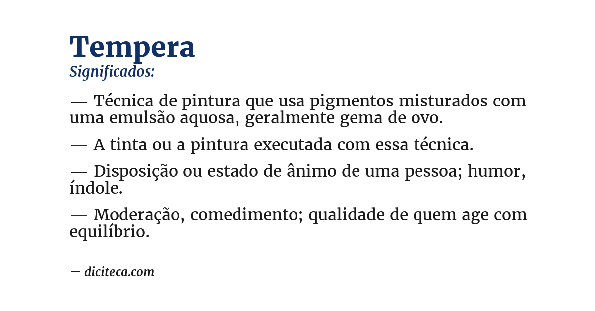 Significado de tempera
