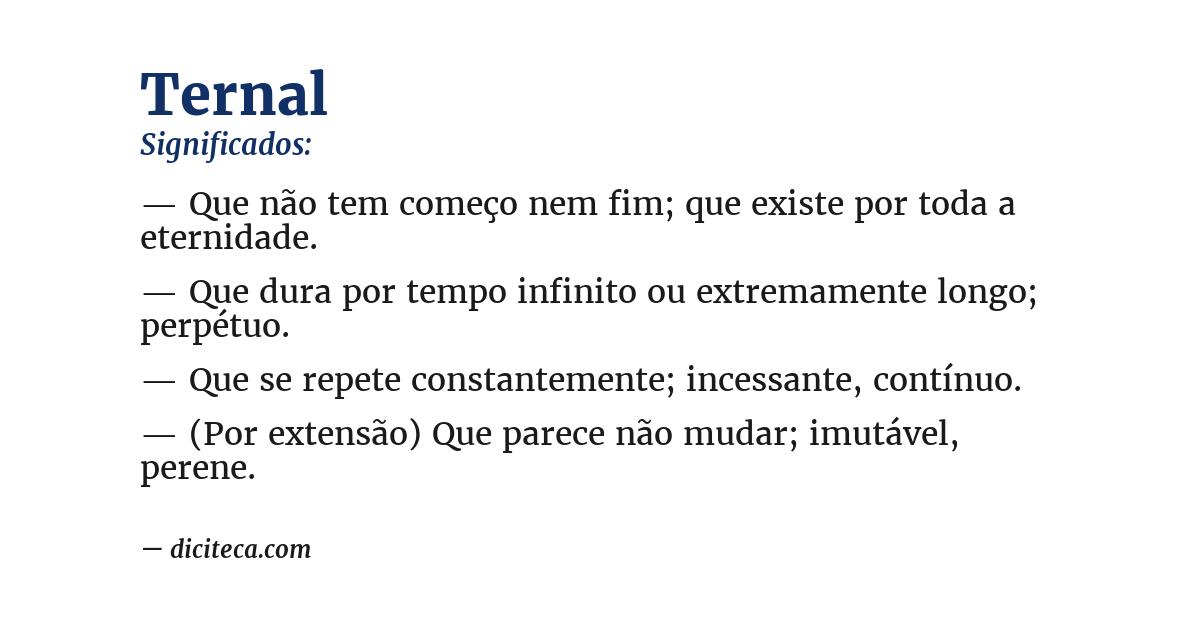 Significado de ternal