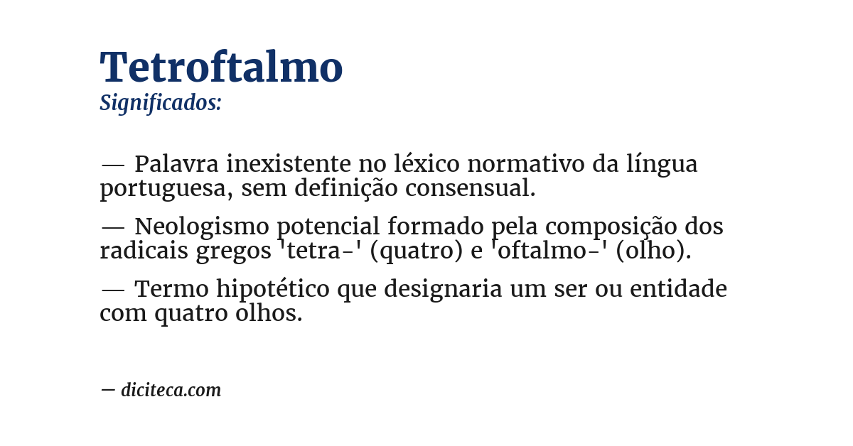 Significado de tetroftalmo