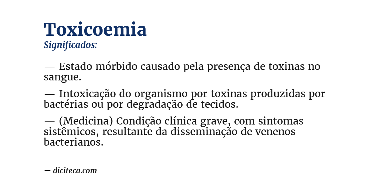 Significado de toxicoemia
