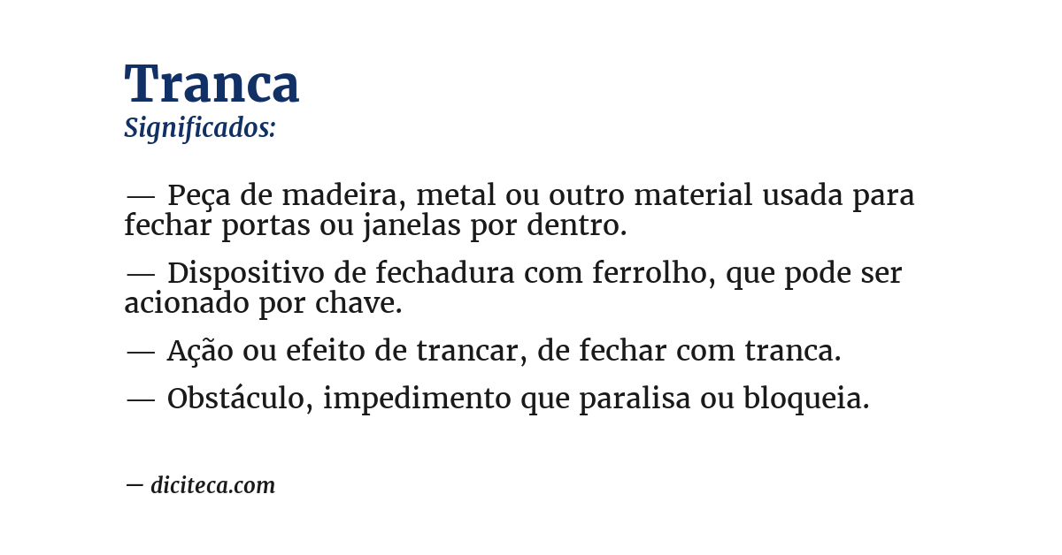 Significado de tranca