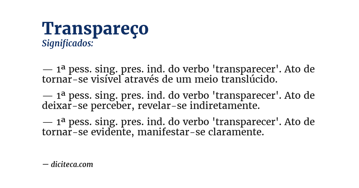 Significado de transpareço