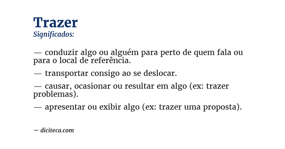 Significado de trazer
