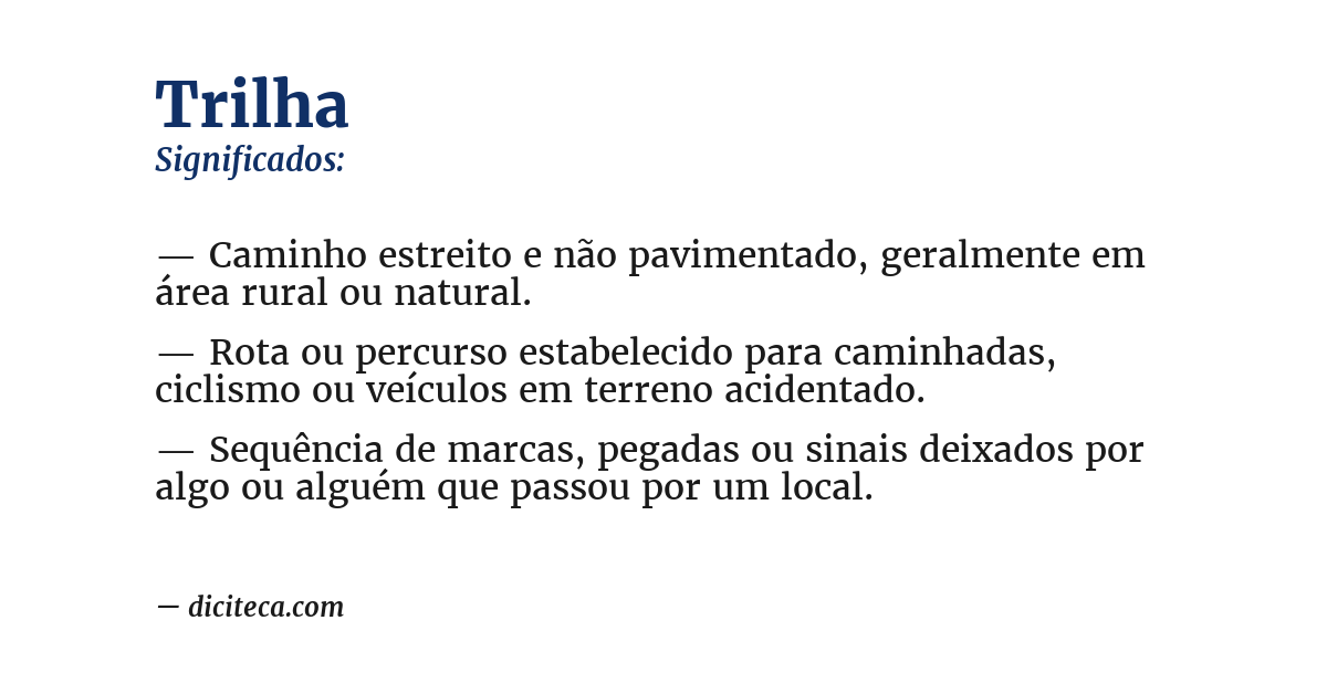 Significado de trilha