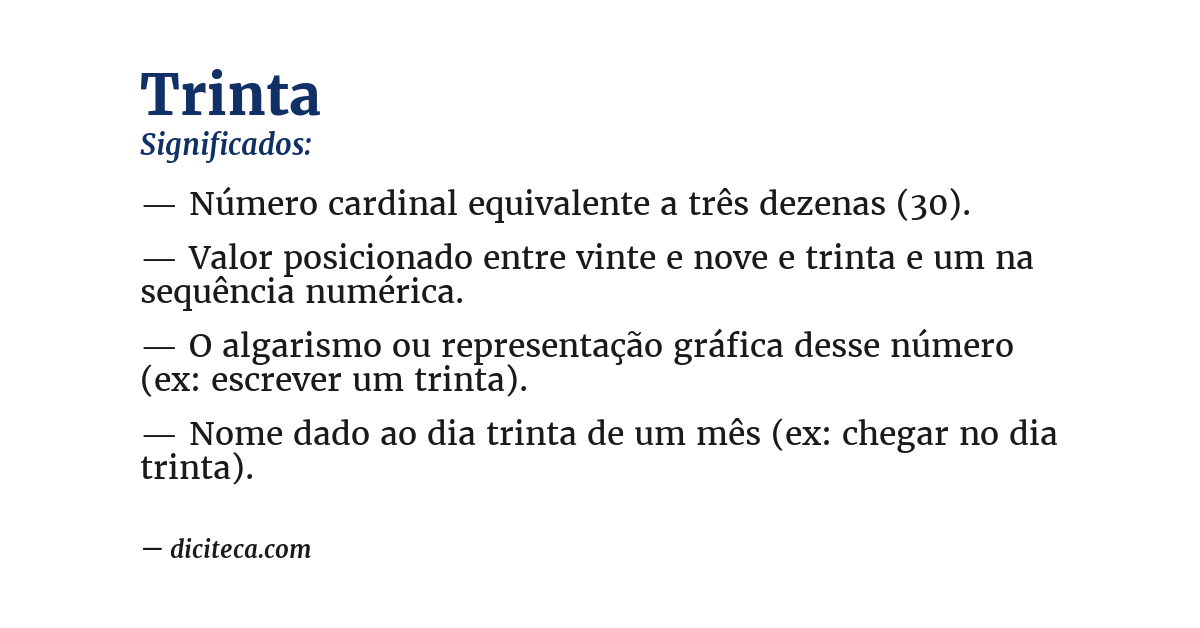 Significado de trinta
