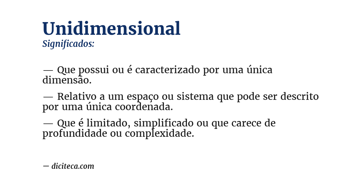 Significado de unidimensional