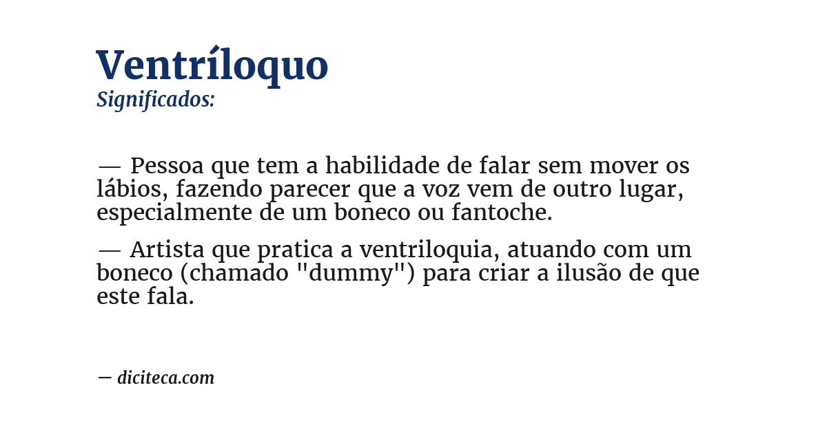 Significado de ventríloquo