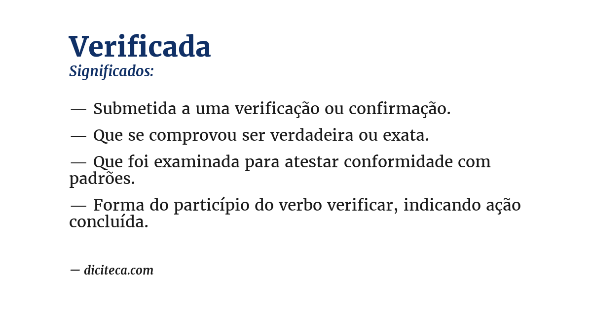 Significado de verificada