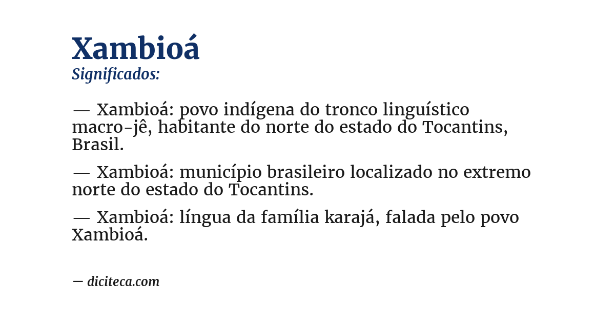 Significado de xambioá