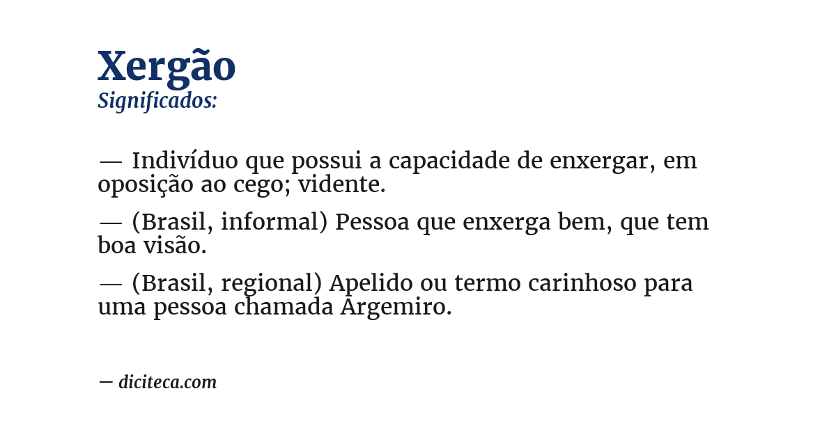 Significado de xergão