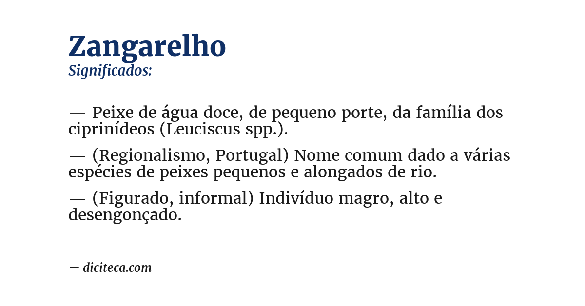 Significado de zangarelho