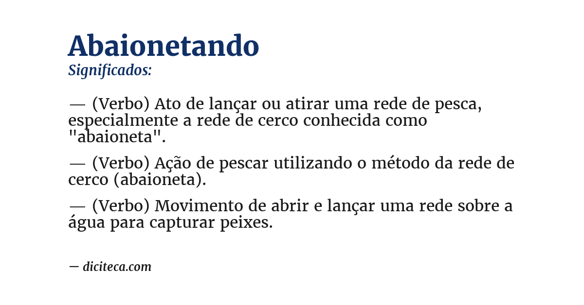 Significado de abaionetando