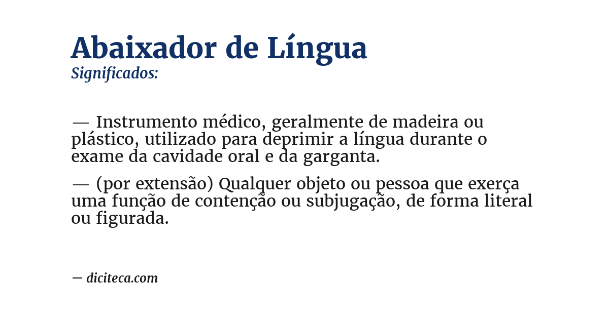 Significado de abaixador de língua