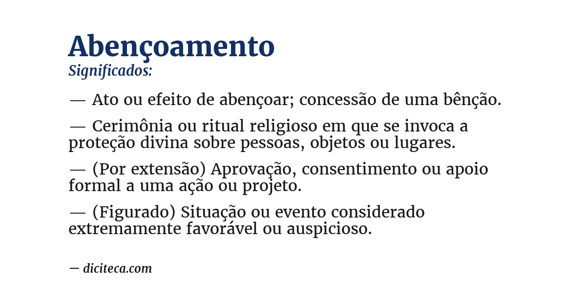 Significado de abençoamento