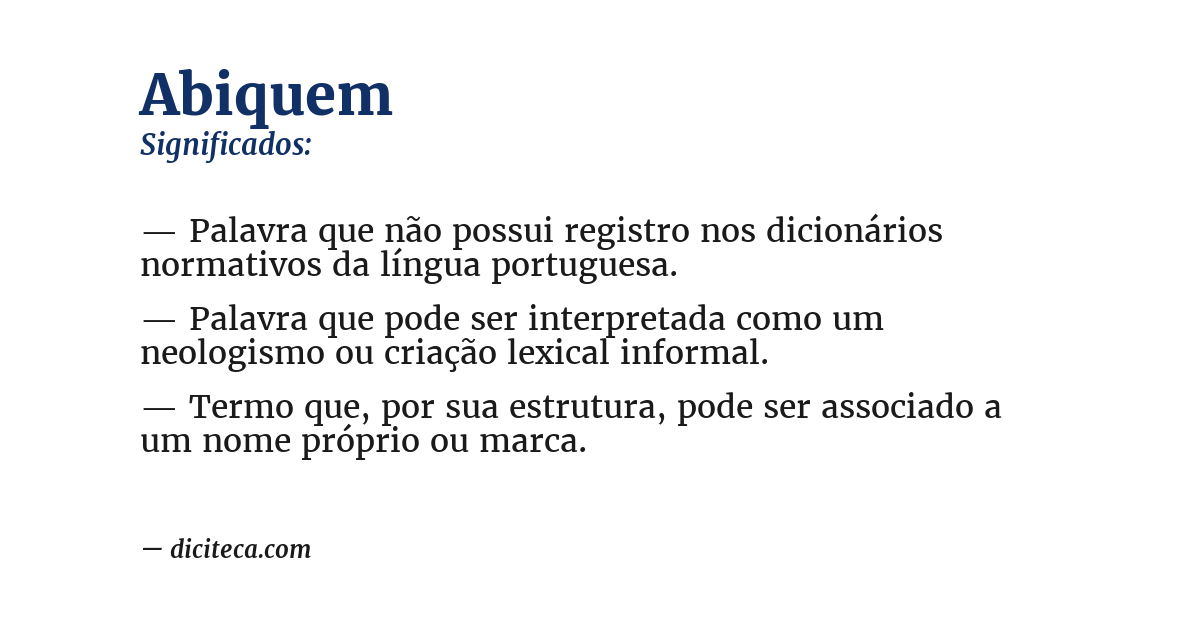 Significado de abiquem