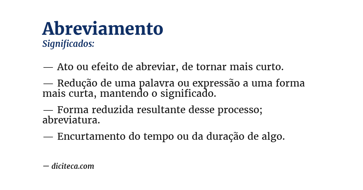 Significado de abreviamento