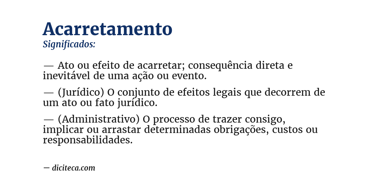 Significado de acarretamento