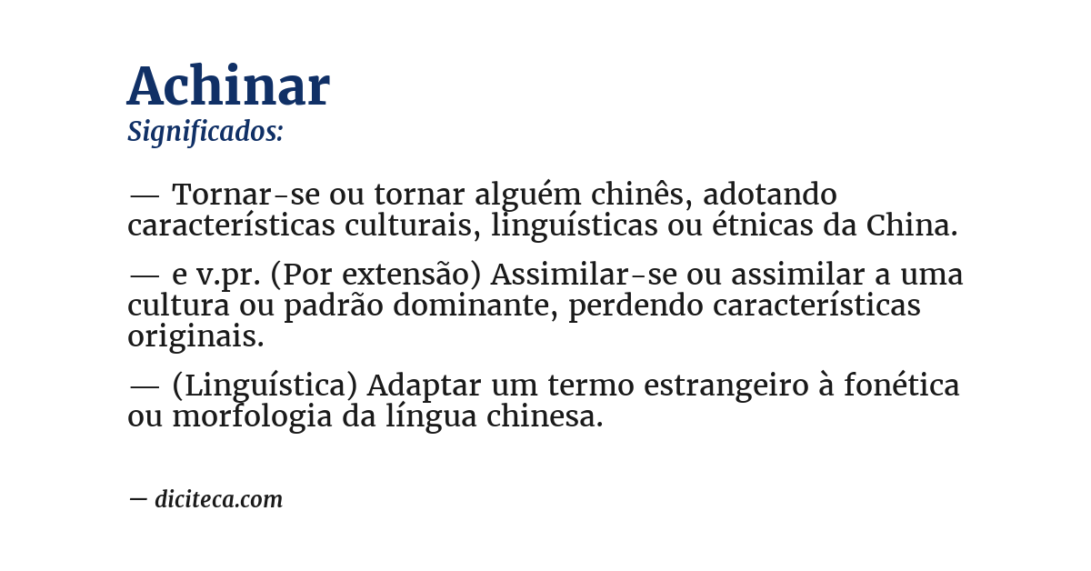 Significado de achinar