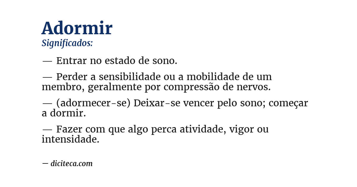 Significado de adormir
