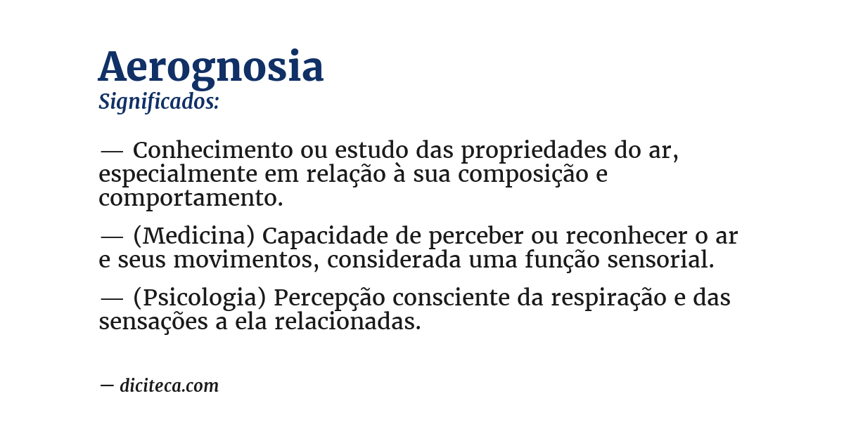 Significado de aerognosia