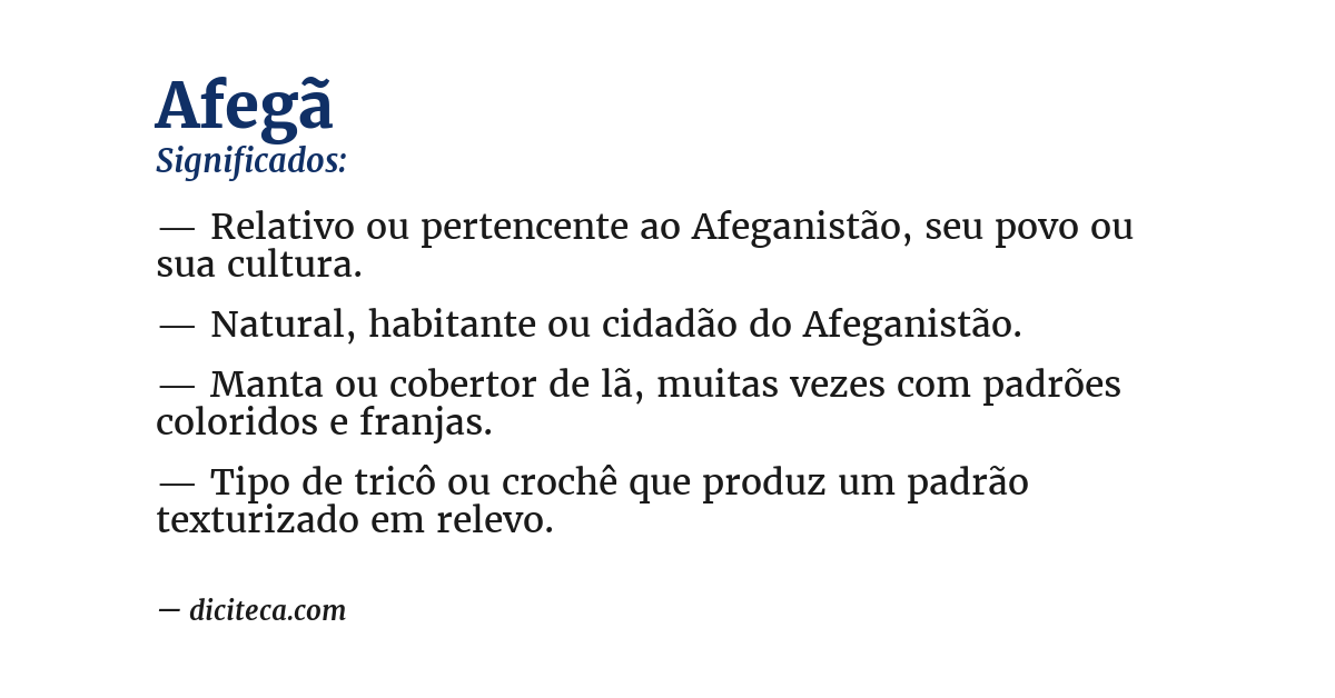 Significado de afegã