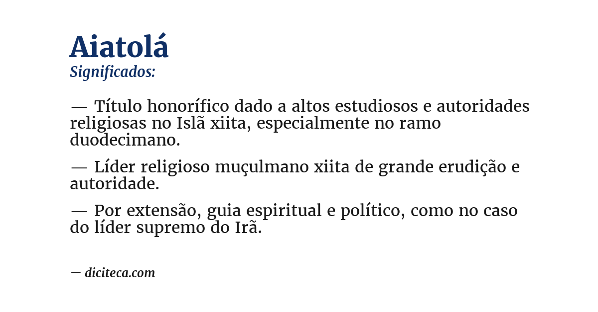 Significado de aiatolá