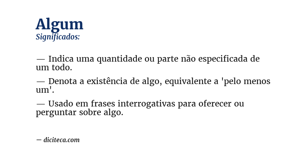 Significado de algum
