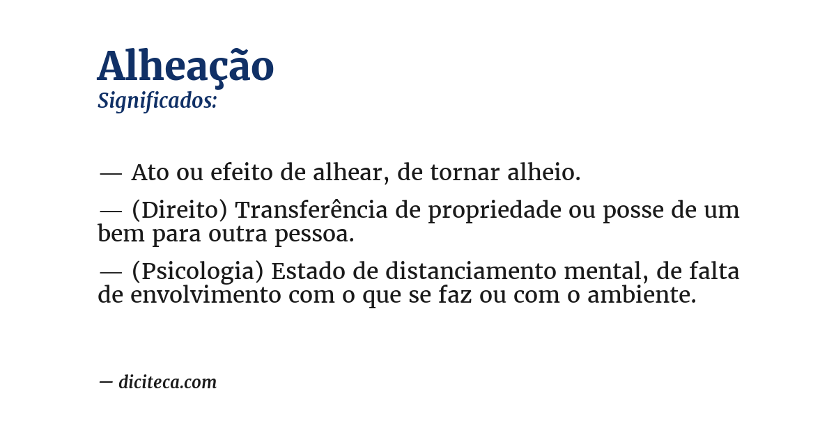 Significado de alheação