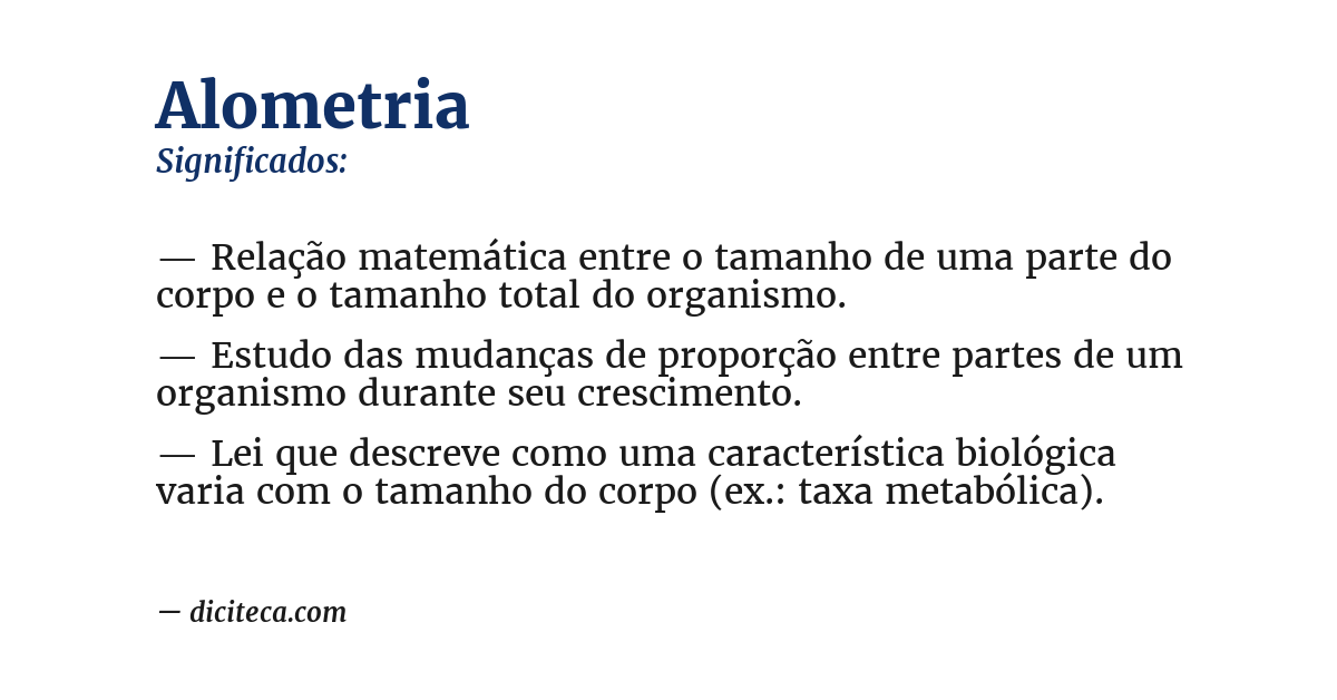 Significado de alometria