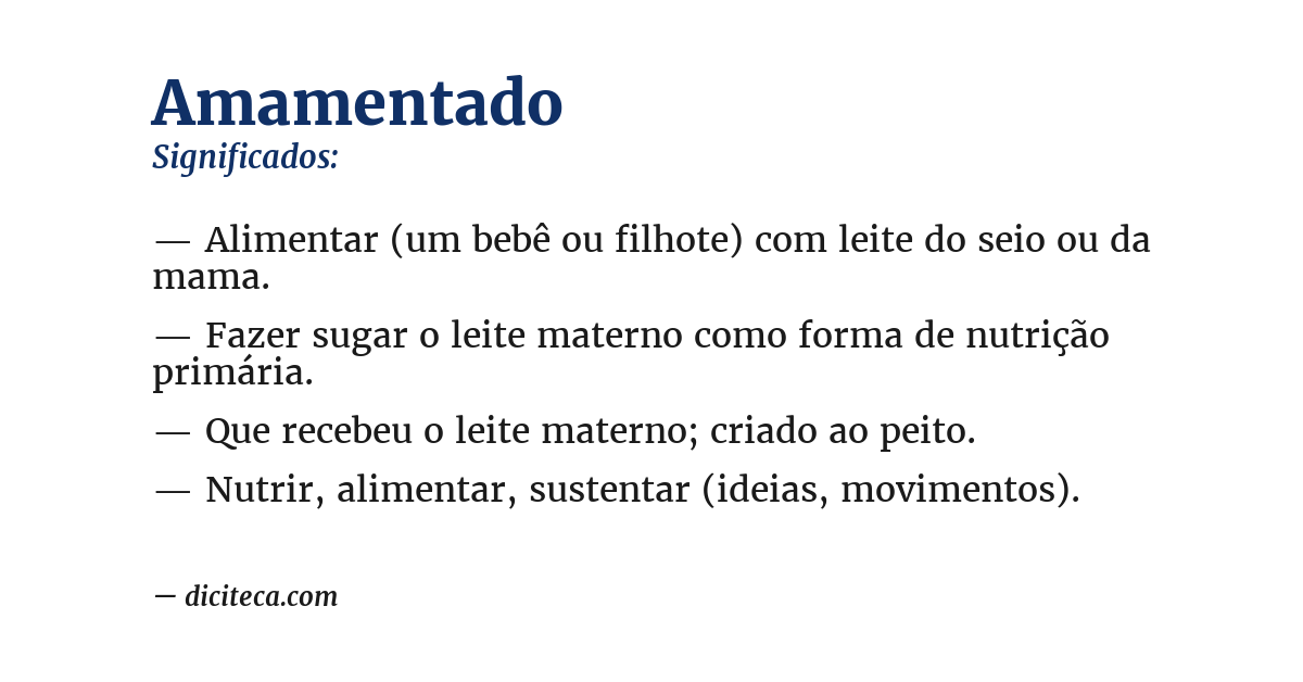 Significado de amamentado