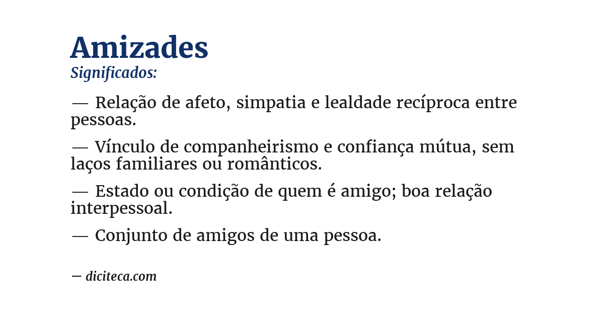 Significado de amizades