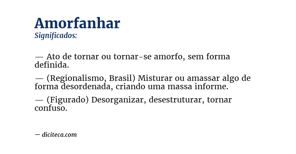 Significado de amorfanhar
