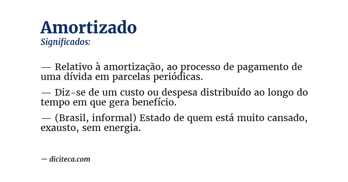 Significado de amortizado