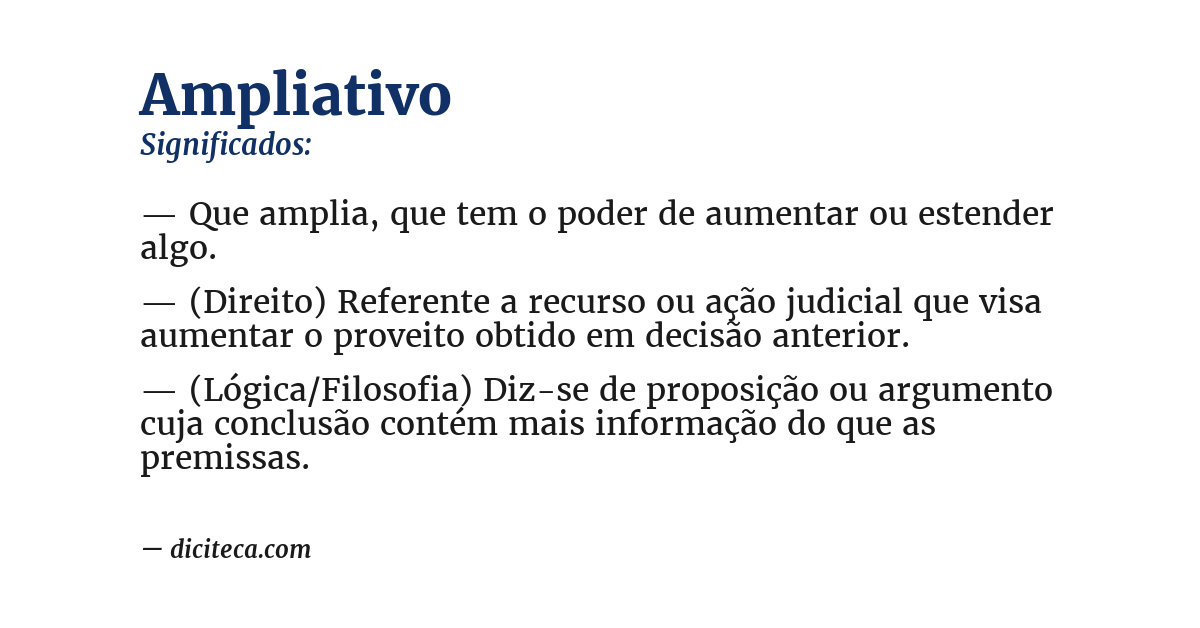 Significado de ampliativo