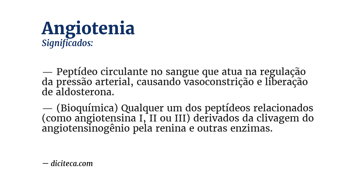Significado de angiotenia