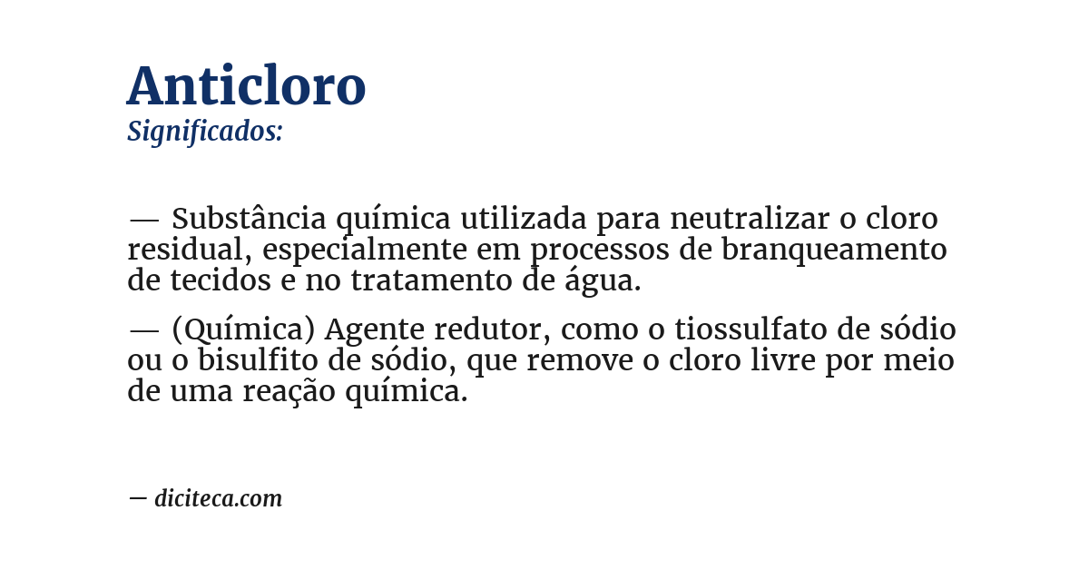 Significado de anticloro