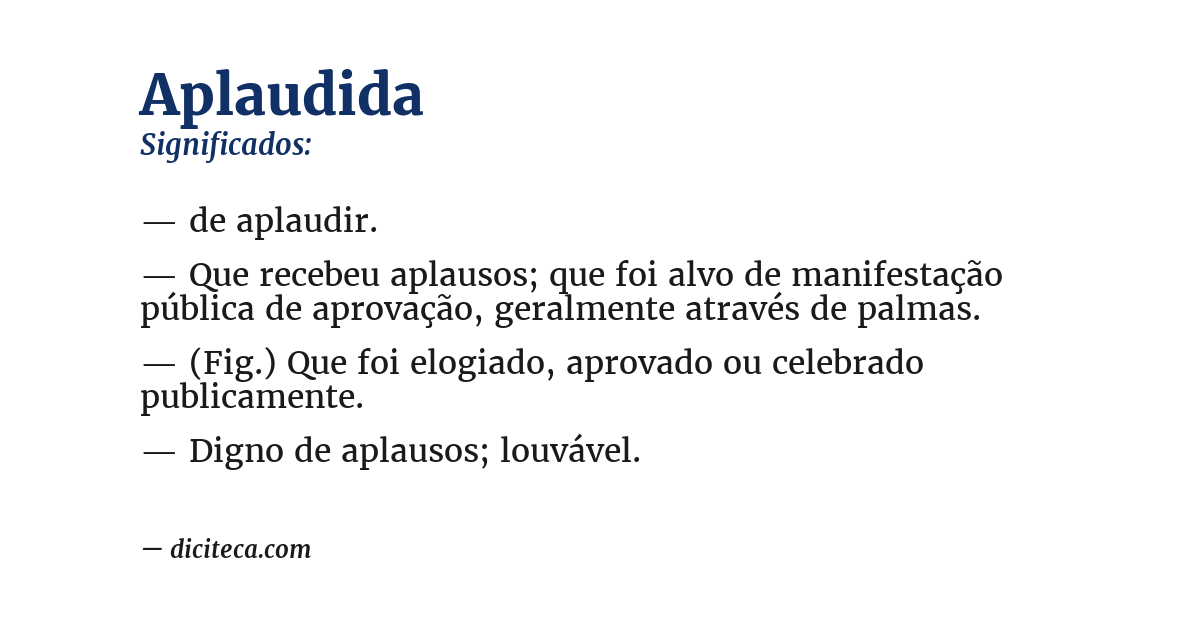 Significado de aplaudida