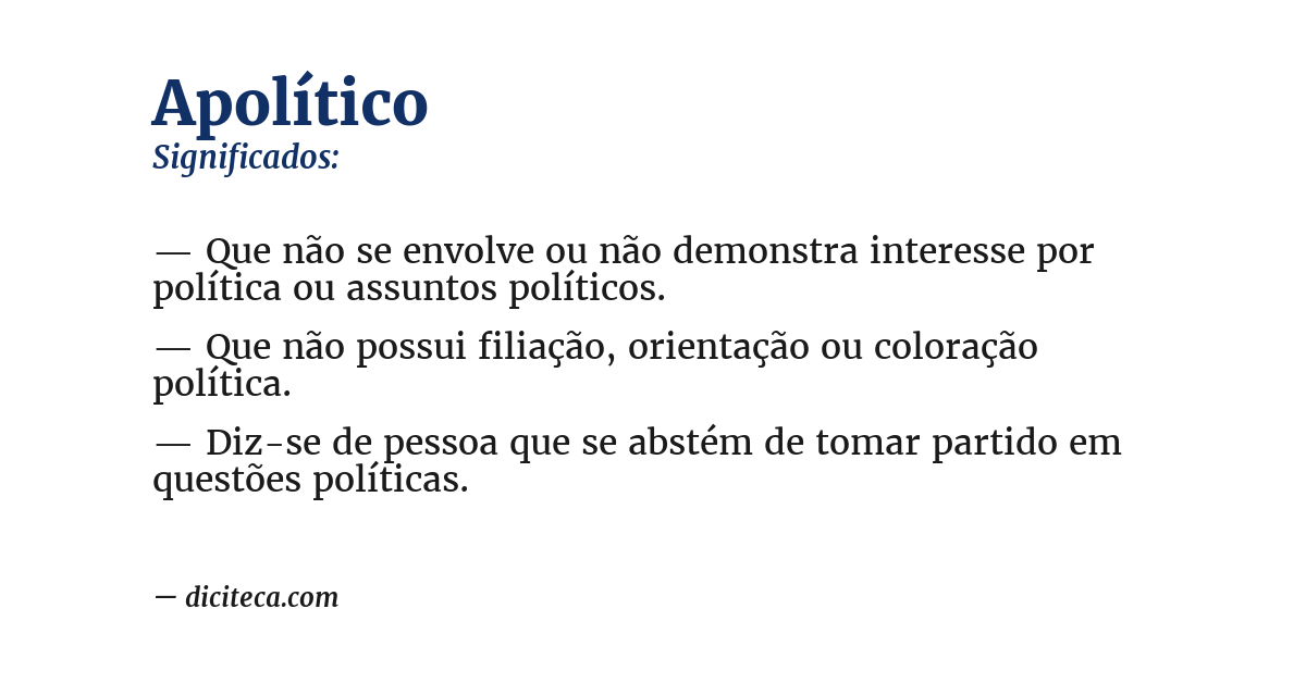Significado de apolítico