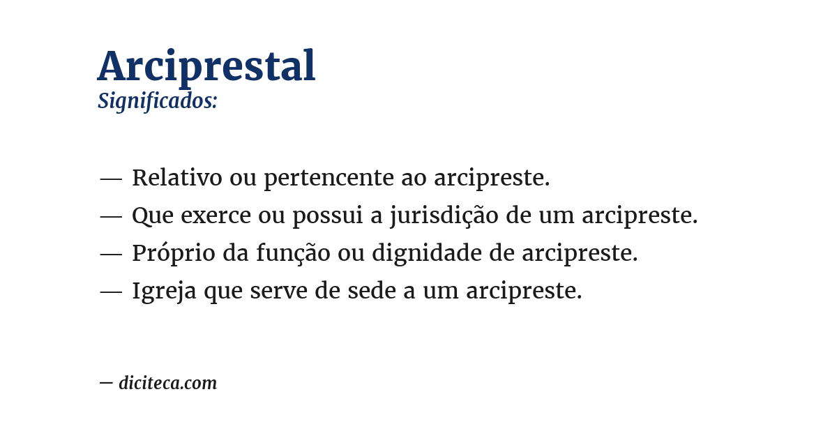 Significado de arciprestal