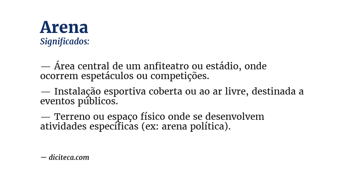 Significado de arena