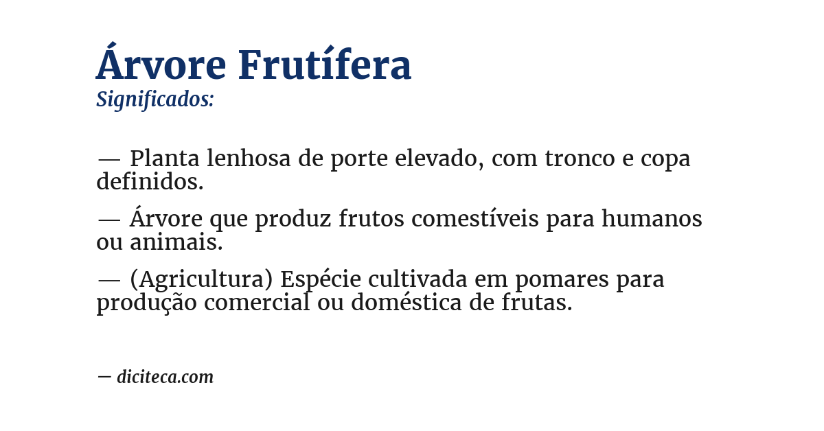 Significado de árvore frutífera