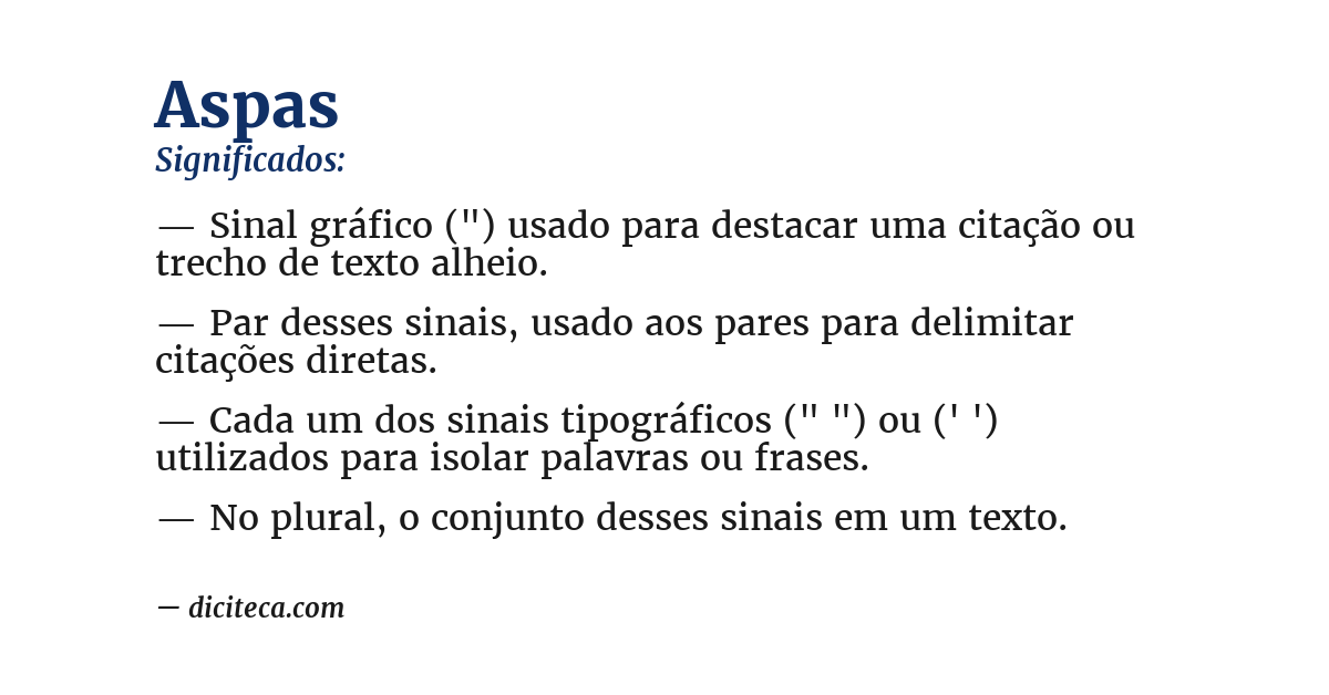 Significado de aspas