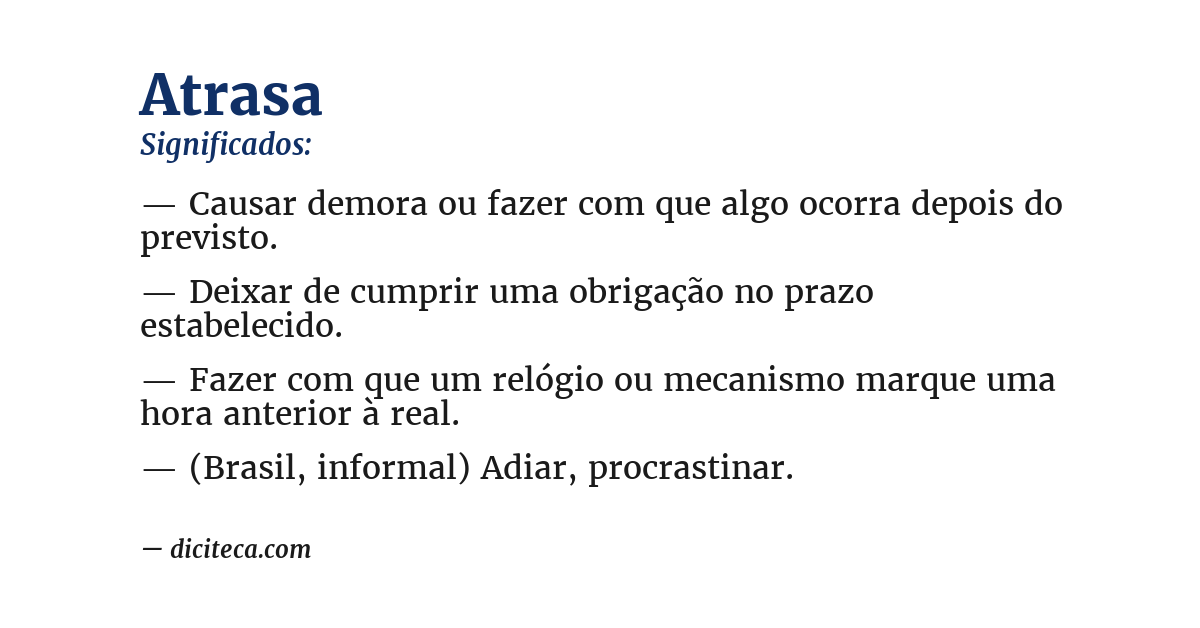 Significado de atrasa