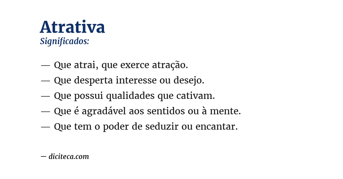 Significado de atrativa