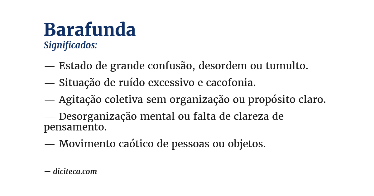 Significado de barafunda