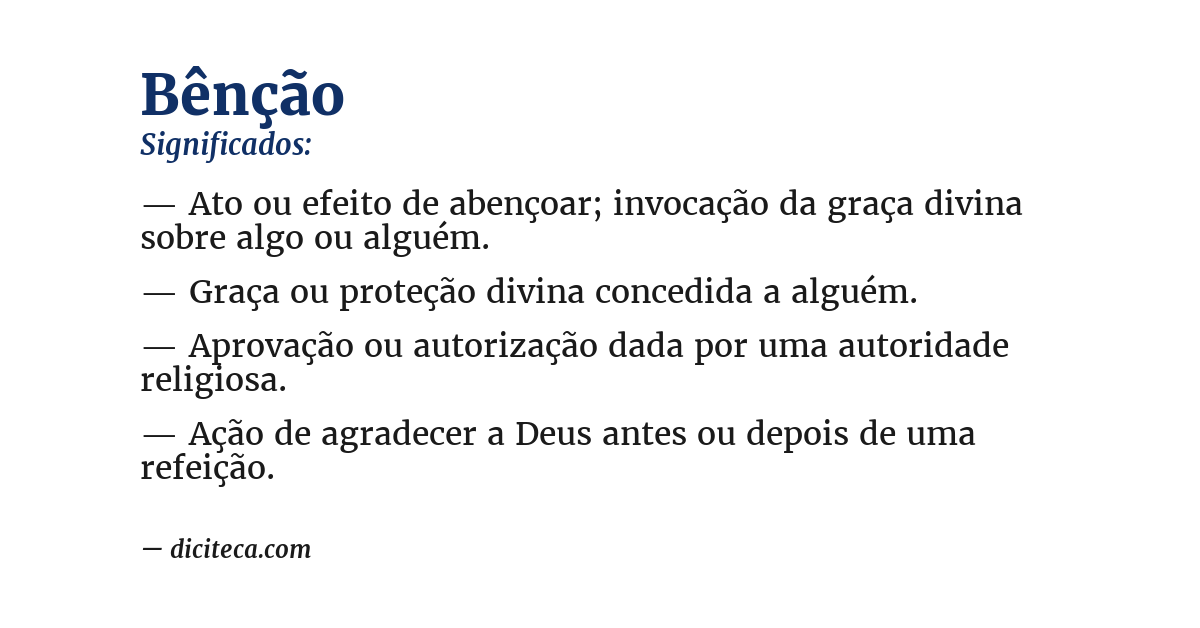 Significado de bênção