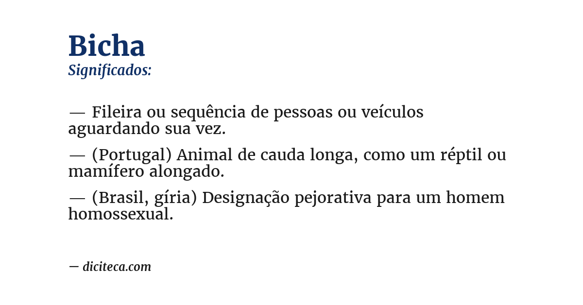 Significado de bicha