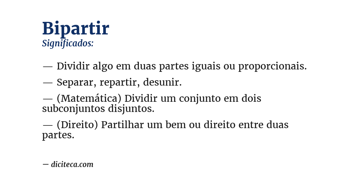 Significado de bipartir