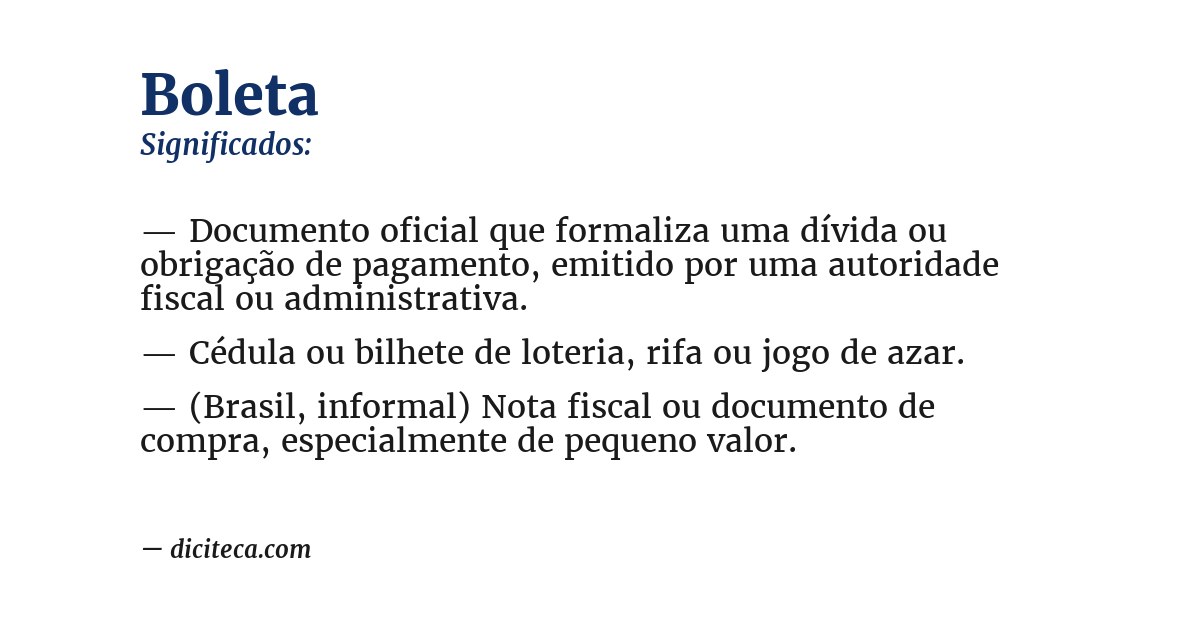 Significado de boleta
