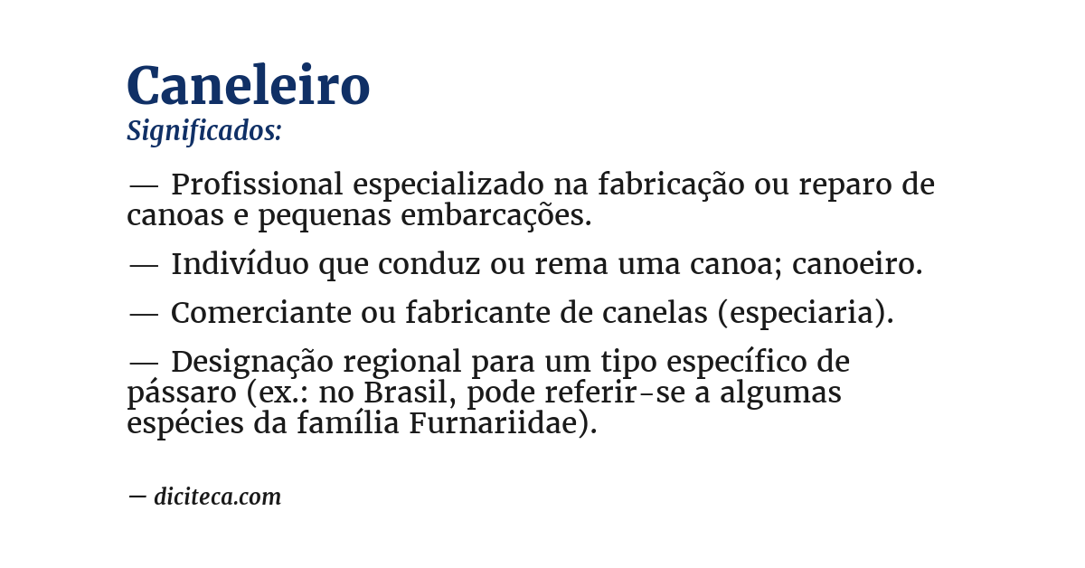 Significado de caneleiro